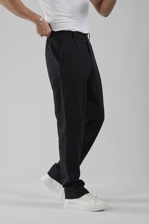 Baggy Fit Kalıp Pamuklu Keten Pantolon