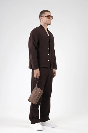 Oversize Kalıp Müslin Erkek Kimono Takım