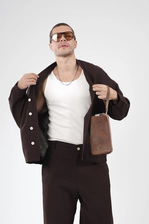 Oversize Kalıp Müslin Erkek Kimono Takım
