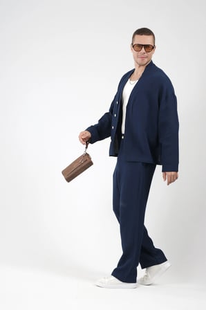 Oversize Kalıp Müslin Erkek Kimono Takım