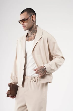 Oversize Kalıp Kumaş Blazer Alt Üst Takım