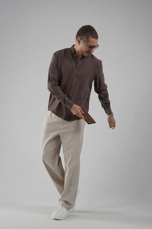 Regular Kalıp Modal Düz Erkek Gömlek