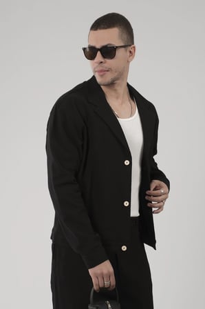 Oversize Kalıp Blazer Keten Alt Üst Takım