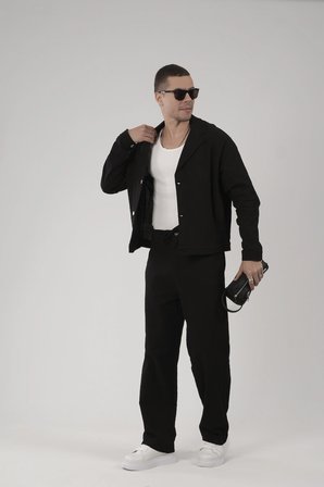 Oversize Kalıp Blazer Keten Alt Üst Takım