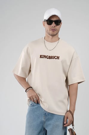 Oversize Kalıp Kingbrich Baskılı Tişört