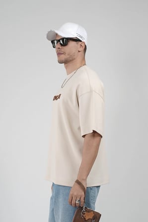 Oversize Kalıp Kingbrich Baskılı Tişört