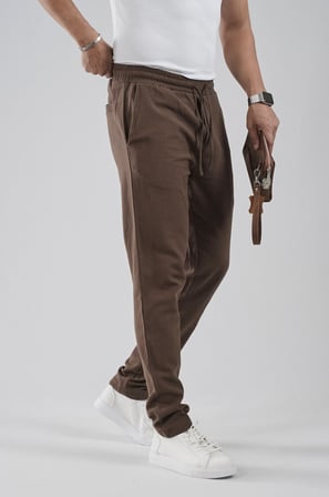 Regular Kalıp Beli Lastikli Pamuk Keten Pantolon