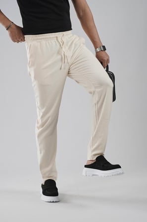 Regular Kalıp Beli Lastikli Pamuk Keten Pantolon