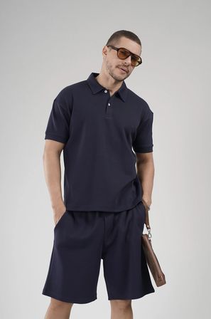 Yarım Oversize Kalıp Polo Yaka Erkek Şort Takım