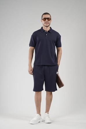 Yarım Oversize Kalıp Polo Yaka Erkek Şort Takım