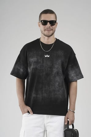 Yıkamalı Oversize Kalıp Erkek Tişört