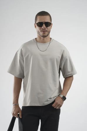 Oversize Kalıp Basic %100 Pamuklu Erkek Tişört