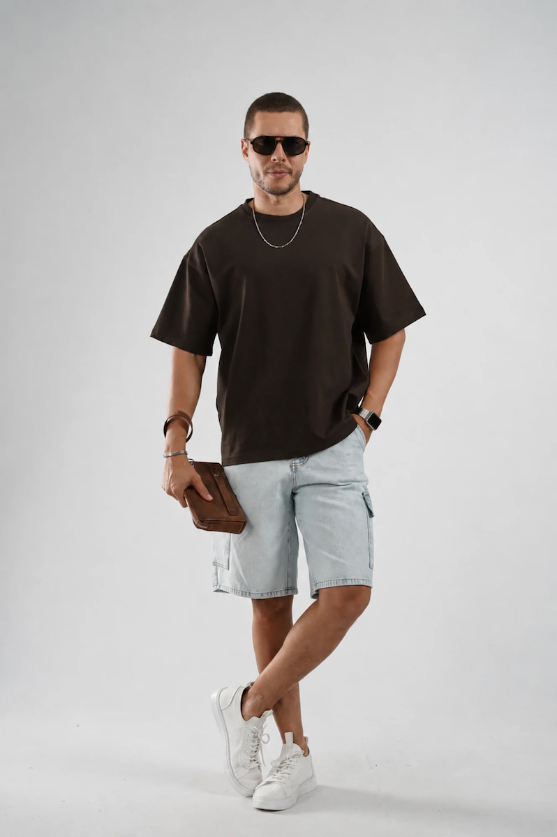 Oversize Kalıp Basic %100 Pamuklu Erkek Tişört