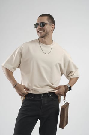 Oversize Kalıp Basic %100 Pamuklu Erkek Tişört