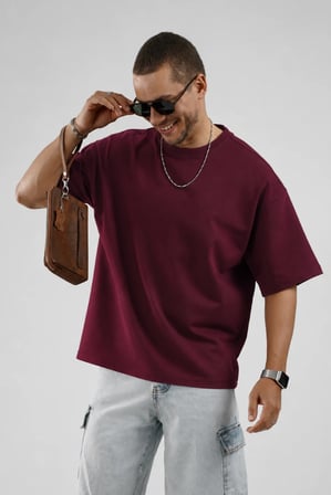 Oversize Kalıp Basic %100 Pamuklu Erkek Tişört