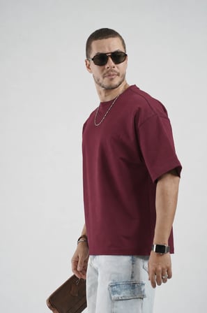Oversize Kalıp Basic %100 Pamuklu Erkek Tişört
