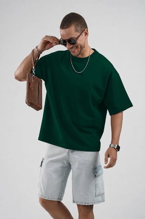 Oversize Kalıp Basic %100 Pamuklu Erkek Tişört