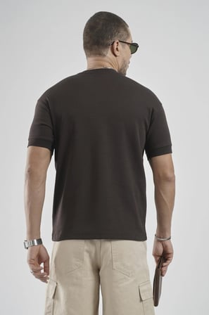 Slim Fit Kalıp Kolu Ribanalı Basic %100 Pamuklu Tişört