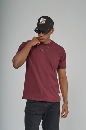 Slim Fit Kalıp Kolu Ribanalı Basic %100 Pamuklu Tişört