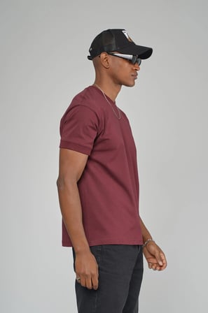 Slim Fit Kalıp Kolu Ribanalı Basic %100 Pamuklu Tişört