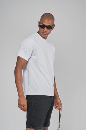 Slim Fit Kalıp Kolu Ribanalı Basic %100 Pamuklu Tişört