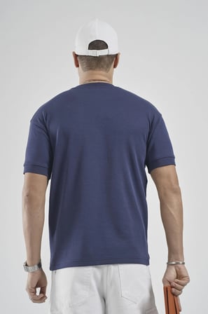 Slim Fit Kalıp Kolu Ribanalı Basic %100 Pamuklu Tişört
