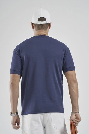 Slim Fit Kalıp Kolu Ribanalı Basic %100 Pamuklu Tişört