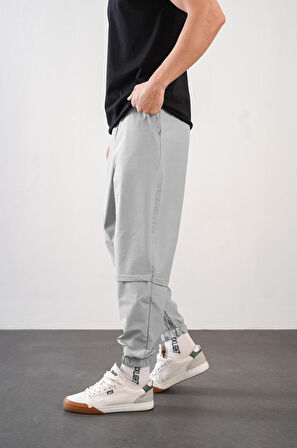 Erkek Relax Fit Kalıp Beli ve Paçası Lastikli Jogger Pantolon