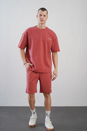 King Brich Baskılı Oversize Kalıp Unisex Şort Takım