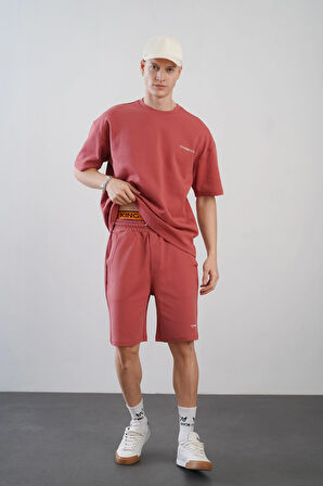 King Brich Baskılı Oversize Kalıp Unisex Şort Takım