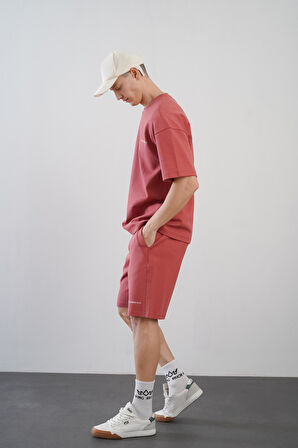 King Brich Baskılı Oversize Kalıp Unisex Şort Takım