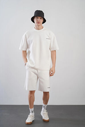 King Brich Baskılı Oversize Kalıp Unisex Şort Takım