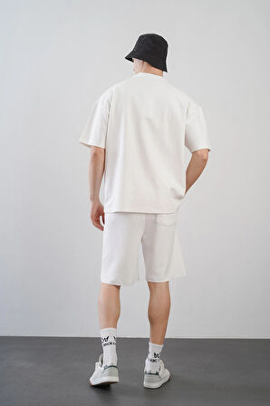 King Brich Baskılı Oversize Kalıp Unisex Şort Takım