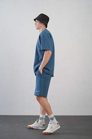 King Brich Baskılı Oversize Kalıp Unisex Şort Takım
