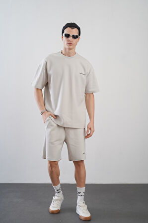 King Brich Baskılı Oversize Kalıp Unisex Şort Takım