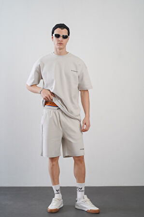King Brich Baskılı Oversize Kalıp Unisex Şort Takım