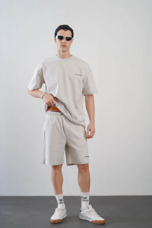 King Brich Baskılı Oversize Kalıp Unisex Şort Takım