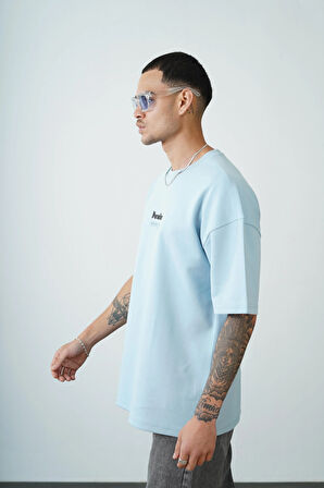 Kingbrich Bisiklet Yaka Önü Enjeksiyon Baskılı Oversize Kalıp Unısex Tişört