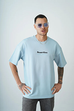 Kingbrich Bisiklet Yaka Önü Enjeksiyon Baskılı Oversize Kalıp Unısex Tişört