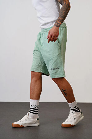 Kingbrich Beli Lastikli Baskılı Yıkamalı Bol Kesim Erkek Şort