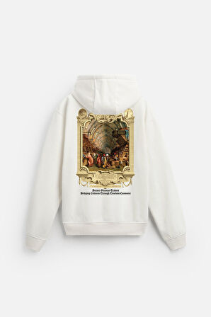 Kapuşonlu Ottoman Vintage Baskılı Unisex Hoodie