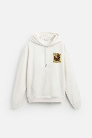 Kapuşonlu Ottoman Vintage Baskılı Unisex Hoodie