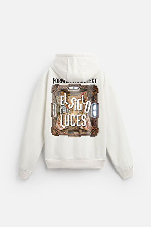 Kapuşonlu Luces Baskılı Oversize Kesim Hoodie