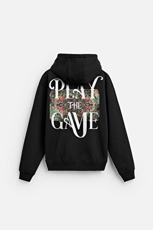 Kapuşonlu Play The Game Baskılı Unisex Hoodie