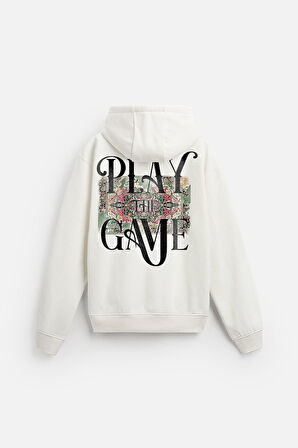 Kapuşonlu Play The Game Baskılı Unisex Hoodie