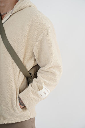 Kapuşonlu Fermuarlı Unisex Oversize Kalıp Peluş