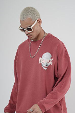 Bisiklet Yaka Darkness Baskılı Oversize Unisex Sweatshirt