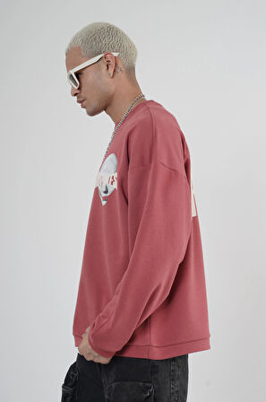 Bisiklet Yaka Darkness Baskılı Oversize Unisex Sweatshirt