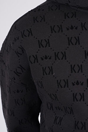 Kapüşonlu Flok Baskılı Kanguru Cepli Unisex Sweatshirt