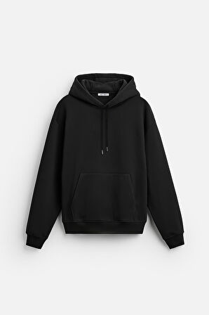 Kanguru Cepli Oversize Kalıp Unisex Düz Hoodie